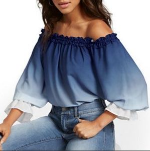 REMOVED Ombre Off the Shoulder Top - New York and Company